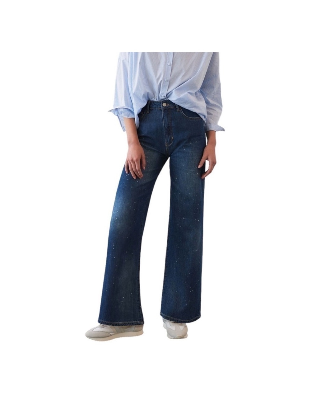 PILCRO x ANTHROPOLOGIE The Annie Speckled Wide-Leg Jeans
